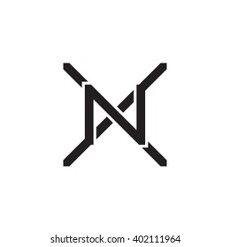 letter X and N monogram logo black