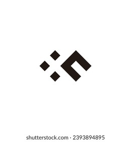 Letter x and n squares geometric symbol simple logo vector