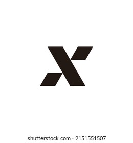 Letter X and N two gems simple symbol logo vector