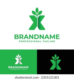 Letter X Nature Logo, suitable for any business related to Nature with X initial.