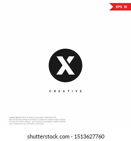 letter X negative space logo and icon. vector design template