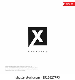 letter X negative space logo and icon. vector design template. eps10
