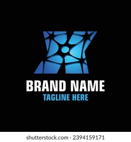 Letter X Neuron Logo Design Template Inspiration, Vektorgrafik.