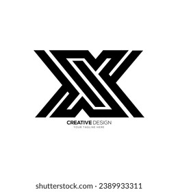 Letra X nueva forma moderna monograma creativo diseño de logotipo