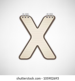 Letter X Notebook Vector