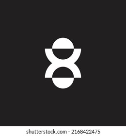 Letter x number 8 circle geometric symbol simple logo vector