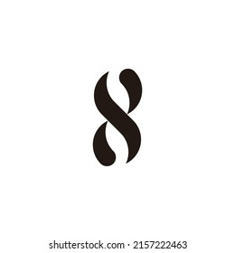 Letter X Number 8 Geometric Symbol Simple Logo Vector