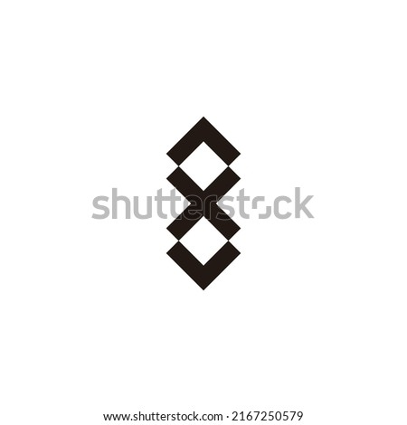 Letter X and number 8 square geometric symbol simple logo vector