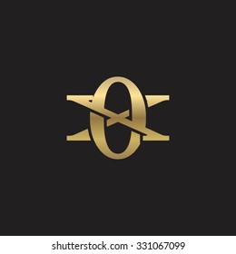 letter X and O monogram golden logo