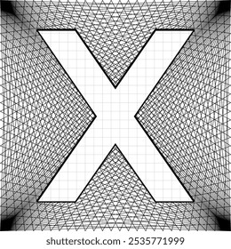 Letra X sobre fondo abstracto en forma cuadrada. Simple y elegante