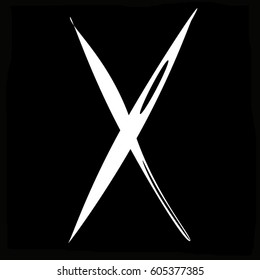 The letter X on a black background