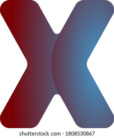 The letter X on isolated background