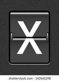 Letter X on a mechanical timetable