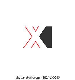 Letra X sobre concepto de diseño cuadrado
