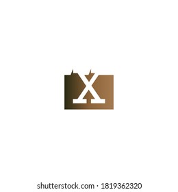 Letter X on the square icon template vector