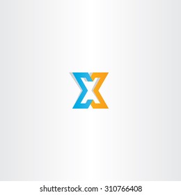 letter x orange blue icon sign logo