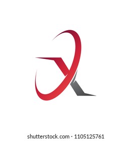 Letter X in Orbit Shape Logo Template