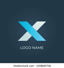 Letter X origami logo isolated. Alphabet vector image