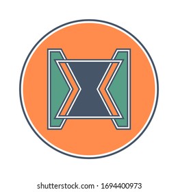 Letter X original design. Logo element figure. Idea for business label. Web site emblem. Unusual minimal decoration.
