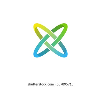 Letter X Oval Cross Logo Design Element