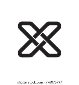 letter x overlapping lines infinity logo vector