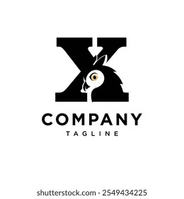 Letter X Owl Logo Icon Vector