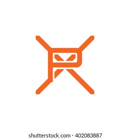 letter X and P monogram logo orange
