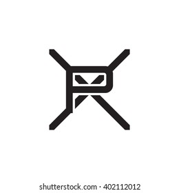 letter X and P monogram logo black
