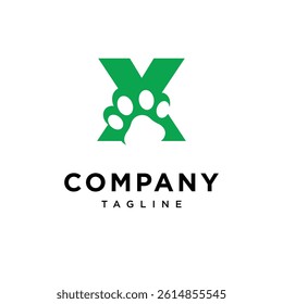Letter X Paw Logo Icon Vector