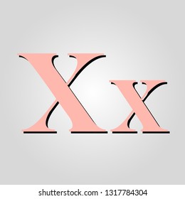 letter X peach