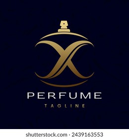 Letter X Perfume Logo Design, Elegant Luxury Scent Initial Logo