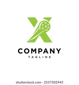 Letter X Pickleball Logo Icon Vector