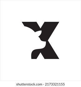 Letter X and pig logo design vector
