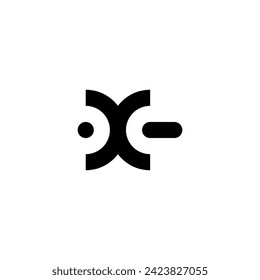 Letter X pill and capsule geometric symbol simple logo vector