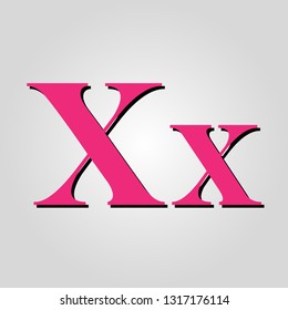 letter X pink