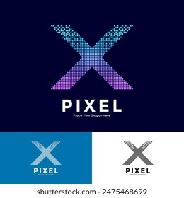 Letter X pixel colorful vector design. Suitable for business, initial, poster, technology and network
