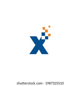 Letter X with Pixel Logo 001