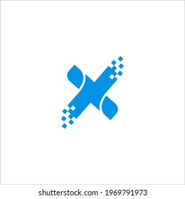 letter X pixel logo design vector sign