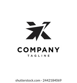 Letter X plane logo icon vector template.eps
