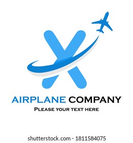 Letra x con logotipo del vector de plano. Adecuado para viajes, transporte, agencia, marca, empresa, etc