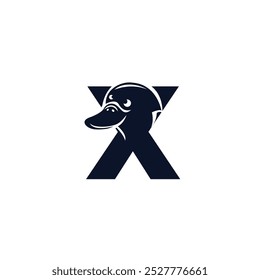 Letter X Platypus logo icon vector.