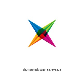 Letter X Point Logo Design Element