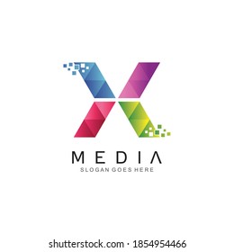 Letter x Prismenlogo, Vektorgrafik