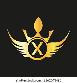 Letter  X  Queen Logo Design vector templet  crown logo Elegant monogram gold logo for Royalty,
 business card, Boutique, Hotel, Cafe, Jewelry