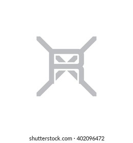 letter X and R monogram logo gray