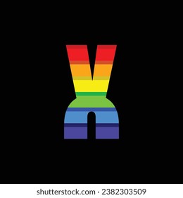 Letter X Rainbow Color Logo Design Template Inspiration, Vector Illustration.