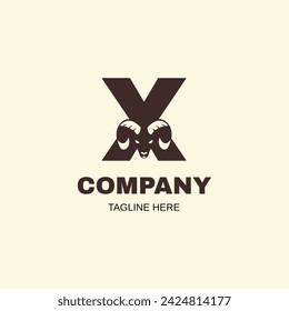 Letter X and Ram logo icon design idea for company, website, store, media. Vector EPS 10