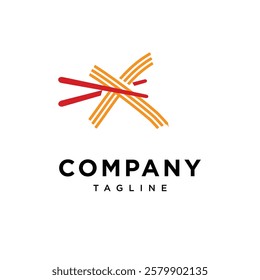 Letter X Ramen Noodle Logo Icon Vector