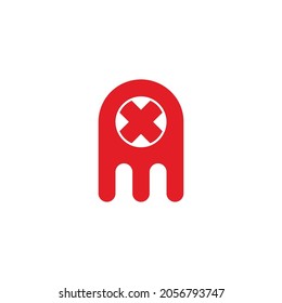 Letter x rocket fly design simple logo vector