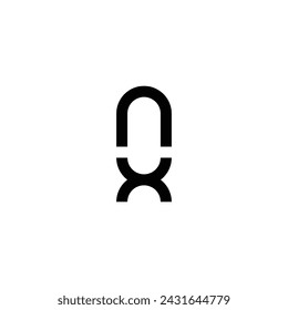Letra X cohete símbolo geométrico simple logo vector